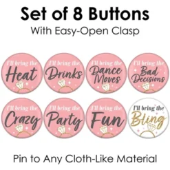 Big Dot Of Happiness I'll Bring The Bling - 3 Inch Pink And Gold Bachelorette Party Badge - Pinback Buttons - Set Of 8 9 Big Dot Of Happiness I'll Bring The Bling - 3 Inch Pink And Gold Bachelorette Party Badge - Pinback Buttons - Set Of 8 -Aurora Party Sales GUEST 2be32c5e f568 49d8 9b99 3e361026465f