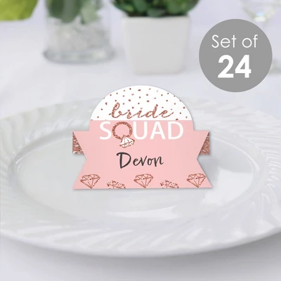 Big Dot Of Happiness Bride Squad - Rose Gold Bridal Shower Or Bachelorette Party Tent Buffet Card - Table Setting Name Place Cards - Set Of 24 1 Big Dot Of Happiness Bride Squad - Rose Gold Bridal Shower Or Bachelorette Party Tent Buffet Card - Table Setting Name Place Cards - Set Of 24