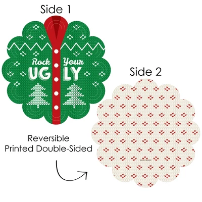 Big Dot Of Happiness Ugly Sweater - Holiday And Christmas Party Round Table Decorations - Paper Chargers - Place Setting For 12 2 Big Dot Of Happiness Ugly Sweater - Holiday And Christmas Party Round Table Decorations - Paper Chargers - Place Setting For 12 - Image 2