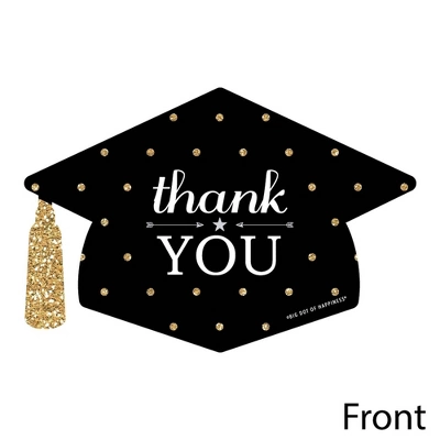 Big Dot Of Happiness Gold - Tassel Worth The Hassle - Shaped Thank You Cards - Graduation Party Thank You Note Cards With Envelopes - Set Of 12 2 Big Dot Of Happiness Gold - Tassel Worth The Hassle - Shaped Thank You Cards - Graduation Party Thank You Note Cards With Envelopes - Set Of 12 - Image 2