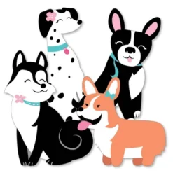 Big Dot Of Happiness Pawty Like A Puppy Girl - Decorations DIY Pink Dog Baby Shower Or Birthday Party Essentials - Set Of 20