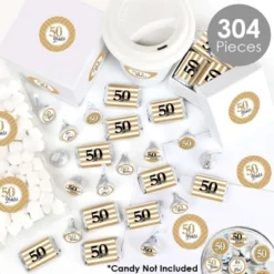 Big Dot Of Happiness We Still Do - 50th Wedding Anniversary - Anniversary Party Candy Favor Sticker Kit - 304 Pieces