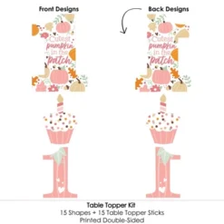 Big Dot Of Happiness 1st Birthday Girl Little Pumpkin - Fall First Birthday Party Centerpiece Sticks - Table Toppers - Set Of 15 -Aurora Party Sales GUEST 2e649898 05a4 472e 8fa5 24e8ed56b766
