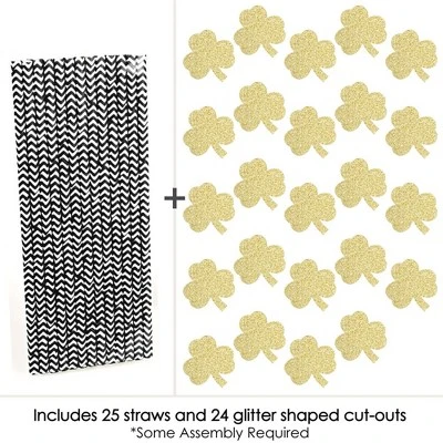 Big Dot Of Happiness Gold Glitter Shamrocks Party Straws - No-Mess Real Glitter Cut-Outs & Decorative St. Patrick's Day Party Paper Straws - Set Of 24 3 Big Dot Of Happiness Gold Glitter Shamrocks Party Straws - No-Mess Real Glitter Cut-Outs & Decorative St. Patrick's Day Party Paper Straws - Set Of 24 - Image 3