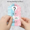 Big Dot Of Happiness Girl Baby Gender Reveal - Party Game Pickle Cards - Team Boy Or Girl Pull Tabs - Set Of 12