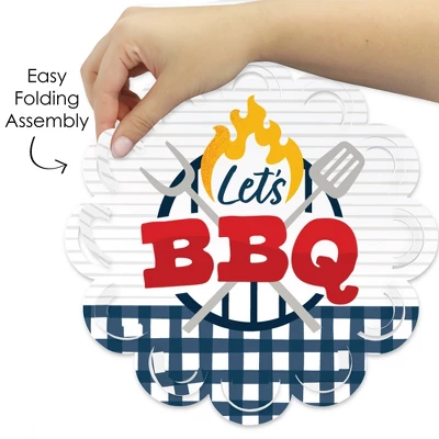 Big Dot Of Happiness Fire Up The Grill - Summer BBQ Picnic Party Round Table Decorations - Paper Chargers - Place Setting For 12 3 Big Dot Of Happiness Fire Up The Grill - Summer BBQ Picnic Party Round Table Decorations - Paper Chargers - Place Setting For 12 - Image 3