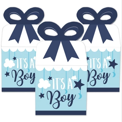 Big Dot Of Happiness It's A Boy - Square Favor Gift Boxes - Blue Baby Shower Bow Boxes - Set Of 12 1 Big Dot Of Happiness It's A Boy - Square Favor Gift Boxes - Blue Baby Shower Bow Boxes - Set Of 12