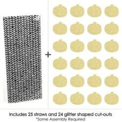 Big Dot Of Happiness Gold Glitter Pumpkin Party Straws - No-Mess Real Glitter Cut-Outs & Decorative Fall & Thanksgiving Party Paper Straws - Set Of 24 -Aurora Party Sales GUEST 2ffba847 d792 41b7 b537 b2f9508cdf70