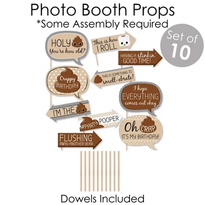 Big Dot Of Happiness Oh Crap, You're Old - Banner And Photo Booth Decorations - Poop Birthday Party Supplies Kit - Doterrific Bundle 5 Big Dot Of Happiness Oh Crap, You're Old - Banner And Photo Booth Decorations - Poop Birthday Party Supplies Kit - Doterrific Bundle - Image 5