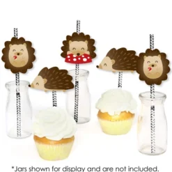 Big Dot Of Happiness Forest Hedgehogs - Paper Straw Decor - Woodland Birthday Party Or Baby Shower Striped Decorative Straws - Set Of 24 -Aurora Party Sales GUEST 311c8f12 fa36 430f 8f5a f370f9262ccd