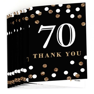 Big Dot Of Happiness Adult 70th Birthday - Gold - Birthday Party Thank You Cards (8 Count) 1 Big Dot Of Happiness Adult 70th Birthday - Gold - Birthday Party Thank You Cards (8 Count)