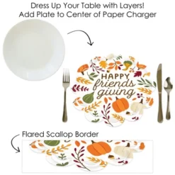 Big Dot Of Happiness Fall Friends Thanksgiving - Friendsgiving Party Round Table Decorations - Paper Chargers - Place Setting For 12 -Aurora Party Sales GUEST 33218114 674e 4f47 9212 cb184d2bb6d3