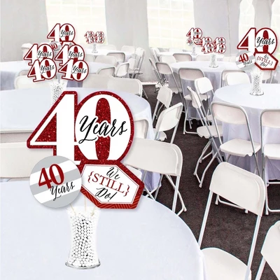 Big Dot Of Happiness We Still Do - 40th Wedding Anniversary - Anniversary Party Centerpiece Sticks - Showstopper Table Toppers - 35 Pieces 1 Big Dot Of Happiness We Still Do - 40th Wedding Anniversary - Anniversary Party Centerpiece Sticks - Showstopper Table Toppers - 35 Pieces