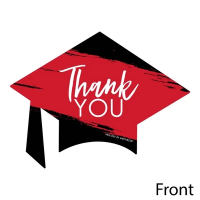 Big Dot Of Happiness Red Grad - Best Is Yet To Come - Shaped Thank You Cards - Red Graduation Party Thank You Note Cards With Envelopes - Set Of 12 2 Big Dot Of Happiness Red Grad - Best Is Yet To Come - Shaped Thank You Cards - Red Graduation Party Thank You Note Cards With Envelopes - Set Of 12 - Image 2