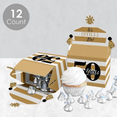 Big Dot Of Happiness We Still Do - 50th Wedding Anniversary - Treat Box Party Favors - Anniversary Party Goodie Gable Boxes - Set Of 12 2 Big Dot Of Happiness We Still Do - 50th Wedding Anniversary - Treat Box Party Favors - Anniversary Party Goodie Gable Boxes - Set Of 12 - Image 2