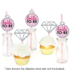 Big Dot Of Happiness Bride-to-Be Paper Straw Decor - Bridal Shower & Classy Bachelorette Party Striped Decorative Straws - Set Of 24 -Aurora Party Sales GUEST 33cdb75c 720a 4f3d 9145 df8e35da5d99