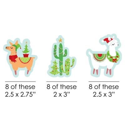 Big Dot Of Happiness Fa La Llama - Paper Straw Decor - Christmas And Holiday Party Striped Decorative Straws - Set Of 24 2 Big Dot Of Happiness Fa La Llama - Paper Straw Decor - Christmas And Holiday Party Striped Decorative Straws - Set Of 24 - Image 2