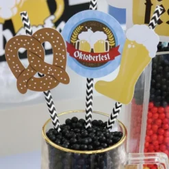 Big Dot Of Happiness Oktoberfest - Paper Straw Decor - Beer Festival Striped Decorative Straws - Set Of 24 -Aurora Party Sales GUEST 33f86995 876b 40ee ab31 ac9325036771