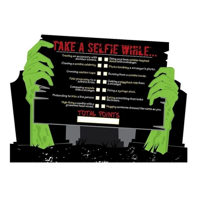 Big Dot Of Happiness Zombie Zone - Selfie Scavenger Hunt - Halloween Or Birthday Zombie Crawl Party Game - Set Of 12 1 Big Dot Of Happiness Zombie Zone - Selfie Scavenger Hunt - Halloween Or Birthday Zombie Crawl Party Game - Set Of 12