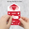 Big Dot Of Happiness Happy Valentine's Day - Valentine Hearts Cards For Kids - Happy Valentine's Day Pull Tabs - Set Of 12