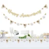 Big Dot Of Happiness We Still Do - 50th Wedding Anniversary - Letter Banner Decor - 36 Cutouts & No-Mess Real Gold Glitter Happy Anniversary Letters