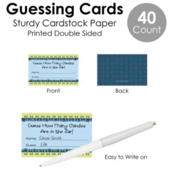 Big Dot Of Happiness Baby Boy Teddy Bear - How Many Candies Baby Shower Game - 1 Stand And 40 Cards - Candy Guessing Game -Aurora Party Sales GUEST 35ba8b15 98b4 4b45 832c 8e2d2a5a0a95