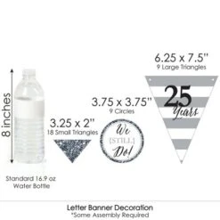 Big Dot Of Happiness We Still Do - 25th Wedding Anniversary - Party Letter Banner Decoration - 36 Banner Cutouts And Happy Anniversary Banner Letters -Aurora Party Sales GUEST 36050d43 48b6 4ced aef8 fcad3eb047fb
