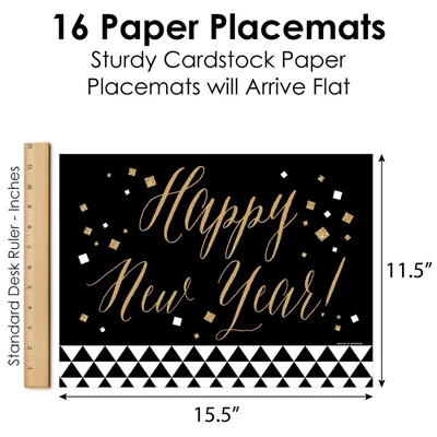 Big Dot Of Happiness New Year's Eve - Gold - Party Table Decorations - New Years Eve Party Placemats - Set Of 16 3 Big Dot Of Happiness New Year's Eve - Gold - Party Table Decorations - New Years Eve Party Placemats - Set Of 16 - Image 3