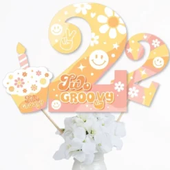 Big Dot Of Happiness Two Groovy - Boho Hippie Second Birthday Party Centerpiece Sticks - Table Toppers - Set Of 15