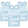 Big Dot Of Happiness Dusty Blue Elegantly Simple - Square Favor Gift Boxes - Guest Party Favors Bow Boxes - Set Of 12