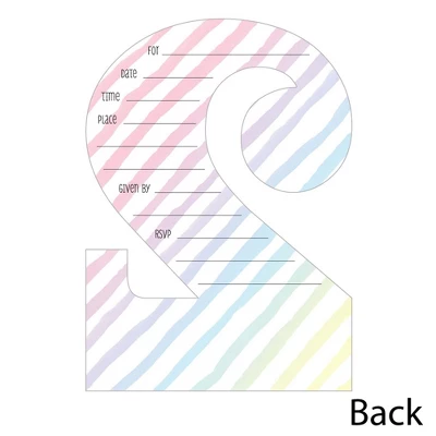 Big Dot Of Happiness 2nd Birthday Rainbow Unicorn - Shaped Fill-in Invites - Magical Second Birthday Party Invite Cards With Envelopes - Set Of 12 2 Big Dot Of Happiness 2nd Birthday Rainbow Unicorn - Shaped Fill-in Invites - Magical Second Birthday Party Invite Cards With Envelopes - Set Of 12 - Image 2