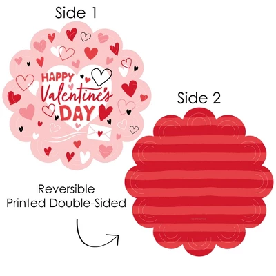 Big Dot Of Happiness Happy Valentine’s Day - Valentine Hearts Party Round Table Decorations - Paper Chargers - Place Setting For 12 2 Big Dot Of Happiness Happy Valentine’s Day - Valentine Hearts Party Round Table Decorations - Paper Chargers - Place Setting For 12 - Image 2