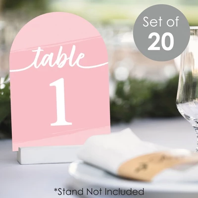 Big Dot Of Happiness Pink Elegantly Simple - Wedding Receptions, Parties Or Events Double-Sided 5 X 7 Inches Cards - Table Numbers - 1-20 1 Big Dot Of Happiness Pink Elegantly Simple - Wedding Receptions, Parties Or Events Double-Sided 5 X 7 Inches Cards - Table Numbers - 1-20