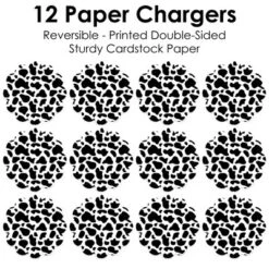 Big Dot Of Happiness Cow Print - Farm Animal Party Round Table Decorations - Paper Chargers - Place Setting For 12 -Aurora Party Sales GUEST 3939fa1b 9af5 4a89 b0ad 1ee4b98873b9