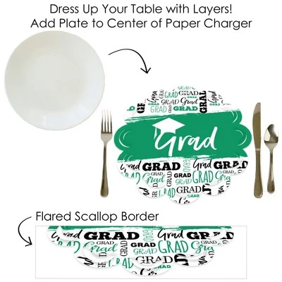 Big Dot Of Happiness Green Grad - Best Is Yet To Come - Green Graduation Party Round Table Decorations - Paper Chargers - Place Setting For 12 6 Big Dot Of Happiness Green Grad - Best Is Yet To Come - Green Graduation Party Round Table Decorations - Paper Chargers - Place Setting For 12 - Image 6