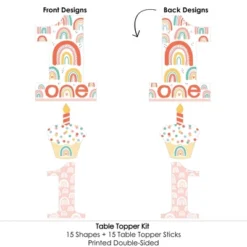 Big Dot Of Happiness 1st Birthday Hello Rainbow - Boho First Birthday Party Centerpiece Sticks - Table Toppers - Set Of 15 -Aurora Party Sales GUEST 39ed672c 5876 41de b0c7 f1a909ca4e1d