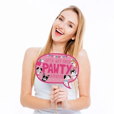 Big Dot Of Happiness Pawty Like A Puppy Girl - Pink Dog Baby Shower Or Birthday Party Photo Booth Props Kit - 20 Count 2 Big Dot Of Happiness Pawty Like A Puppy Girl - Pink Dog Baby Shower Or Birthday Party Photo Booth Props Kit - 20 Count - Image 2