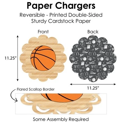Big Dot Of Happiness Nothin’ But Net - Basketball - Baby Shower Or Birthday Party Paper Charger & Table Decorations Chargerific Kit For 8 3 Big Dot Of Happiness Nothin’ But Net - Basketball - Baby Shower Or Birthday Party Paper Charger & Table Decorations Chargerific Kit For 8 - Image 3
