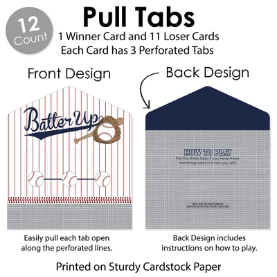 Big Dot Of Happiness Batter Up - Baseball - Baby Shower Or Birthday Party Game Pickle Cards - Pull Tabs 3-in-a-Row - Set Of 12 3 Big Dot Of Happiness Batter Up - Baseball - Baby Shower Or Birthday Party Game Pickle Cards - Pull Tabs 3-in-a-Row - Set Of 12 - Image 3
