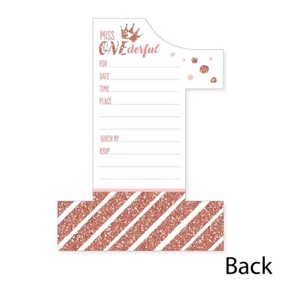 Big Dot Of Happiness 1st Birthday Little Miss Onederful - Shaped Fill-In Invites - First Birthday Party Invitation Cards With Envelopes - Set Of 12 3 Big Dot Of Happiness 1st Birthday Little Miss Onederful - Shaped Fill-In Invites - First Birthday Party Invitation Cards With Envelopes - Set Of 12 - Image 3