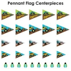 Big Dot Of Happiness Smash And Crash - Monster Truck - Triangle Boy Birthday Party Photo Props - Pennant Flag Centerpieces - Set Of 20 -Aurora Party Sales GUEST 3b3342b6 1463 43cc a5d8 d136ee652070