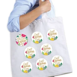 Big Dot Of Happiness Last Luau - 3 Inch Tropical Bachelorette Party And Bridal Shower Badge - Pinback Buttons - Set Of 8