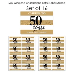 Big Dot Of Happiness We Still Do - 50th Wedding Anniversary - Mini Wine And Champagne Bottle Label Stickers - Anniversary Party Favor Gift - Set Of 16 -Aurora Party Sales GUEST 3bc3f235 1fd8 43cb 98ef 18ea044111c9