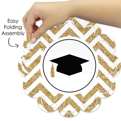 Big Dot Of Happiness Tassel Worth The Hassle - Gold - Graduation Party Round Table Decorations - Paper Chargers - Place Setting For 12 3 Big Dot Of Happiness Tassel Worth The Hassle - Gold - Graduation Party Round Table Decorations - Paper Chargers - Place Setting For 12 - Image 3