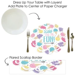 Big Dot Of Happiness Scoop Up The Fun - Ice Cream - Sprinkles Party Round Table Decorations - Paper Chargers - Place Setting For 12 -Aurora Party Sales GUEST 3c6e05a0 1fe5 4cc6 9643 e42401d04365