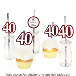 Big Dot Of Happiness We Still Do Paper Straw Decor - 40th Wedding Anniversary Party Striped Decorative Straws - Set Of 24 -Aurora Party Sales GUEST 3c95d94a e455 41a8 aaeb e585a94bae41