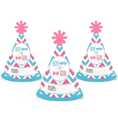 Big Dot Of Happiness Chevron Gender Reveal - Mini Cone Gender Reveal Party Hats - Small Little Party Hats - Set Of 8 5 Big Dot Of Happiness Chevron Gender Reveal - Mini Cone Gender Reveal Party Hats - Small Little Party Hats - Set Of 8 - Image 5