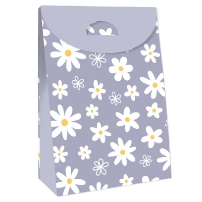 Big Dot Of Happiness Purple Daisy Flowers - Floral Gift Favor Bags - Party Goodie Boxes - Set Of 12 2 Big Dot Of Happiness Purple Daisy Flowers - Floral Gift Favor Bags - Party Goodie Boxes - Set Of 12 - Image 2