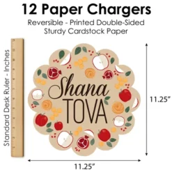 Big Dot Of Happiness Rosh Hashanah - Jewish New Year Party Round Table Decorations - Paper Chargers - Place Setting For 12 -Aurora Party Sales GUEST 3d8ccdc1 244c 49a8 ae0d 7bfd028c8997