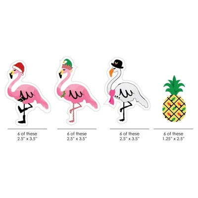 Big Dot Of Happiness Flamingle Bells - Paper Straw Decor - Tropical Flamingo Christmas Party Striped Decorative Straws - Set Of 24 2 Big Dot Of Happiness Flamingle Bells - Paper Straw Decor - Tropical Flamingo Christmas Party Striped Decorative Straws - Set Of 24 - Image 2